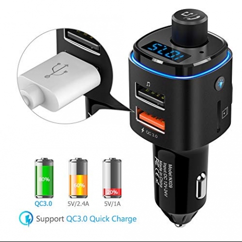 Nulaxy NX09 Bluetooth Araba i FM Transmitter (7 LED)