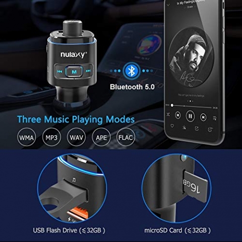 Nulaxy NX09 Bluetooth Araba i FM Transmitter (7 LED)