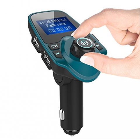 Nulaxy KM19 Bluetooth Araba FM Transmitter Ses Adapt�r� (Mavi)