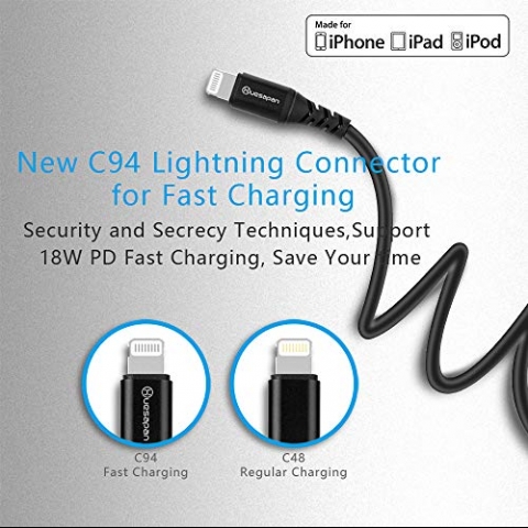 Huesapan USB C to Lightning Kablo-Black