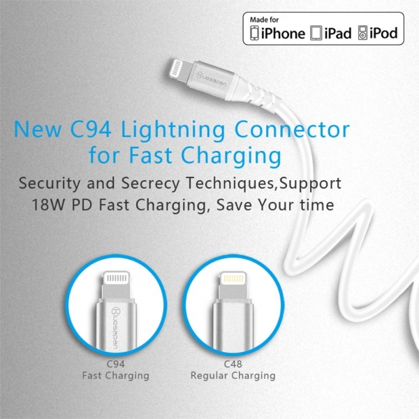 Huesapan USB C to Lightning Kablo-Silver