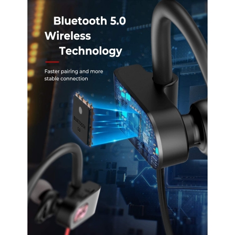 Mpow FLAME2 Bluetooth Kablosuz Kancal Kulaklk-Red