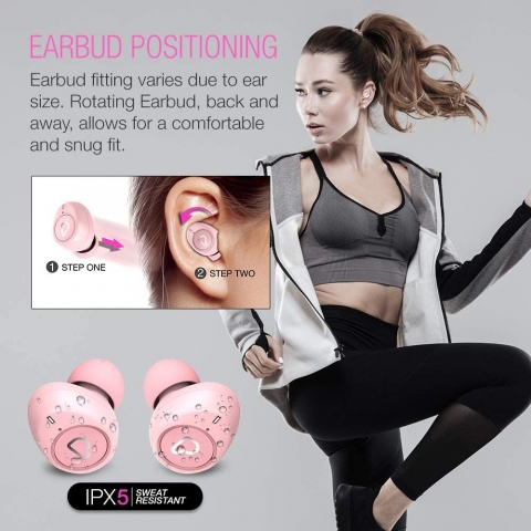 Purity Bluetooth 5.0 Kablosuz Kulak i Kulaklk-Pink