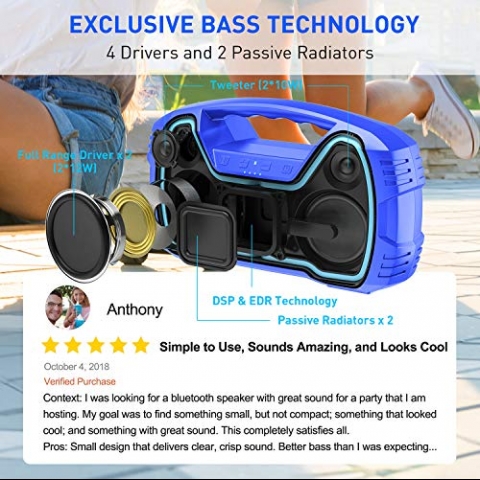 AOMAIS GO MINI Tanabilir Su Geirmez Bluetooth Hoparlr(Mavi)