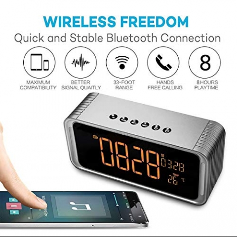 ZEPST Bluetooth Hoparlr (Gm) (FM Radio,LED Ekran, Alarm)