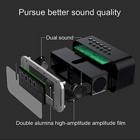 ZEPST Bluetooth Hoparlr (Gm) (FM Radio,LED Ekran, Alarm)