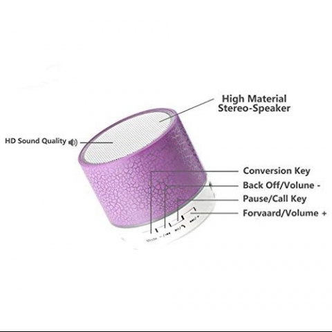 LED Renkli Hoparl�r, Kablosuz Bluetooth Hoparl�r (Mor)