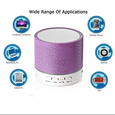 LED Renkli Hoparl�r, Kablosuz Bluetooth Hoparl�r (Mor)