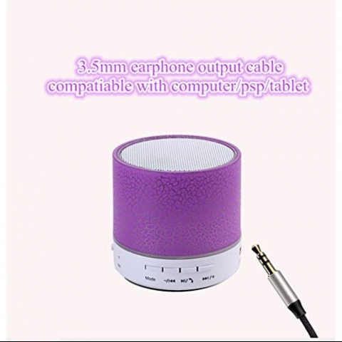 LED Renkli Hoparl�r, Kablosuz Bluetooth Hoparl�r (Mor)