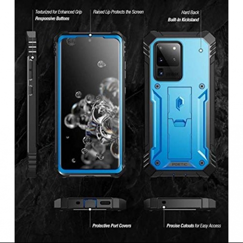 Poetic Galaxy S20 Ultra Revolution Serisi Klf (MIL-STD-810G)-Blue