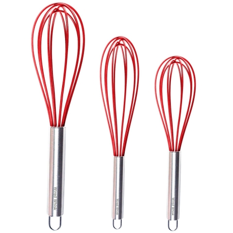 Wired Whisk K�rm�z� Silikon ��rp�c� Seti (3 Par�a)