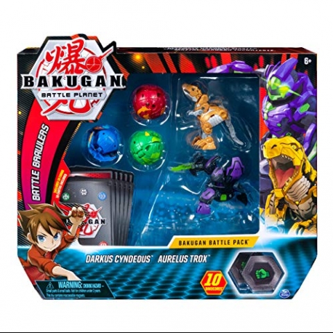 Bakugan Darkus Cyndeous & Aurelus Trox Action Figr