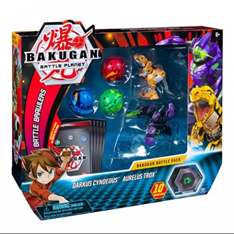 Bakugan Darkus Cyndeous & Aurelus Trox Action Figr