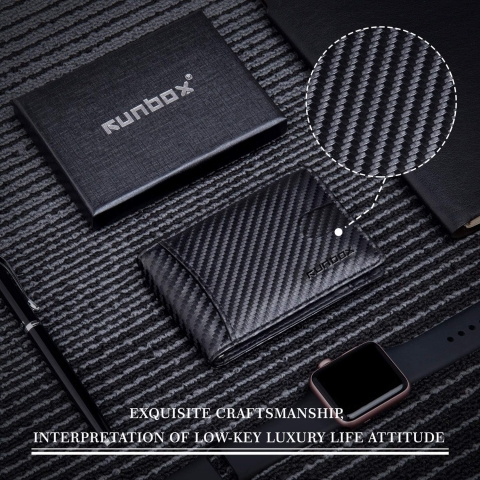 RUNBOX Minimalist Slim Wallet RFID Engellemeli Kartlk