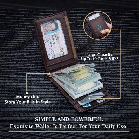 RUNBOX Minimalist Slim Wallet RFID Engellemeli Kartlk (Kahve)