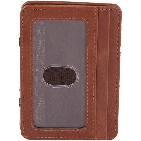 AULIV Deri RFID Engellemeli Kartl�k (Dark Tan)