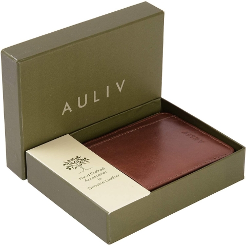 AULIV Deri RFID Engellemeli Kartl�k (Dark Tan)