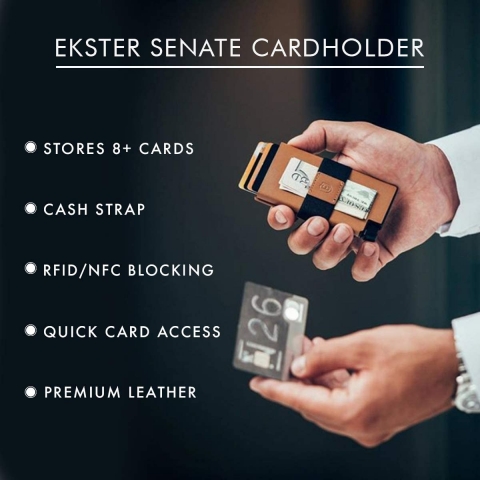 Ekster Senate Slim Leather Wallet RFID Blocking Kartlk