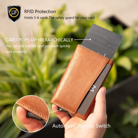 ManChDa RFID Engellemeli Unisex Czdan (Kahverengi)
