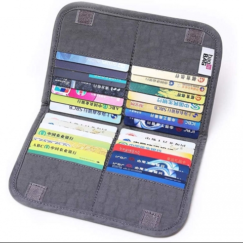 IN RFID Engellemeli �nce Erkek Kartl�k (Gri)