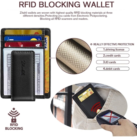 Zitahli RFID Engellemeli Erkek Kartlk (Gri)