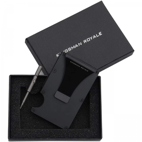 Kingsman Royale RFID Engellemeli nce Erkek Kartlk (Siyah)