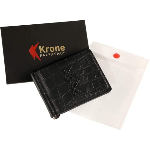 Krone Kalpasmos RFID Engellemeli Minimalist Erkek Kartlk (Siyah)