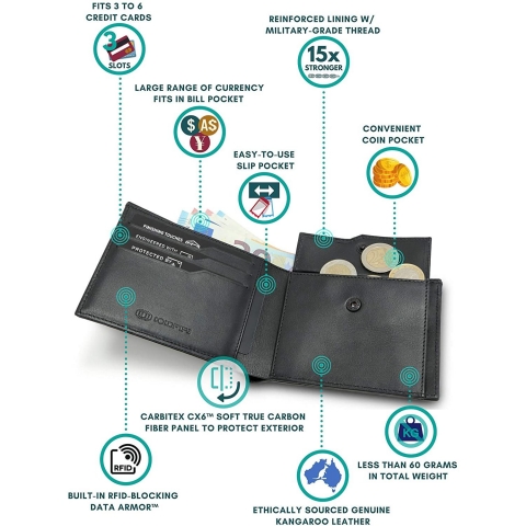 COLDFIRE RFID Engellemeli �nce Kartl�k (Siyah)