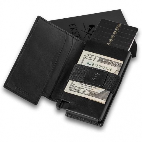 Ekster RFID Engellemeli �nce Erkek Kartl�k (Siyah)