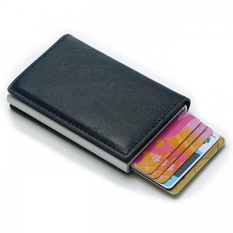 Meeto RFID Engellemeli Deri Kartlk (Siyah)