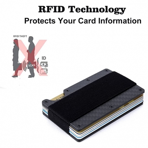 Dinghao RFID Engellemeli nce Erkek Kartlk (Siyah)