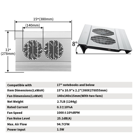 DEEPCOOL N8 Notebook Soutma Stand