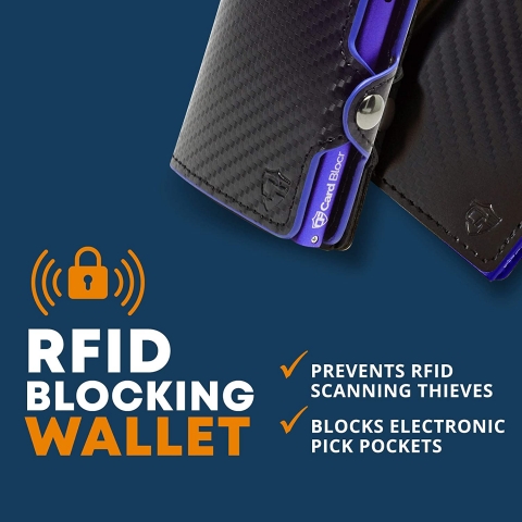 Conceal Plus RFID Engellemeli Erkek Kartlk (Siyah/Mor)