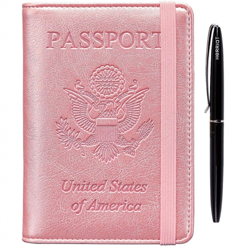 HERRIAT RFID Engellemeli Pasaport Czdan (Pembe Simli)