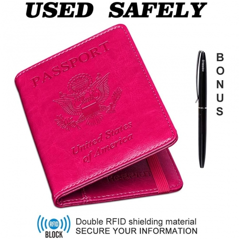 HERRIAT RFID Engellemeli Pasaport Czdan (Koyu Pembe)