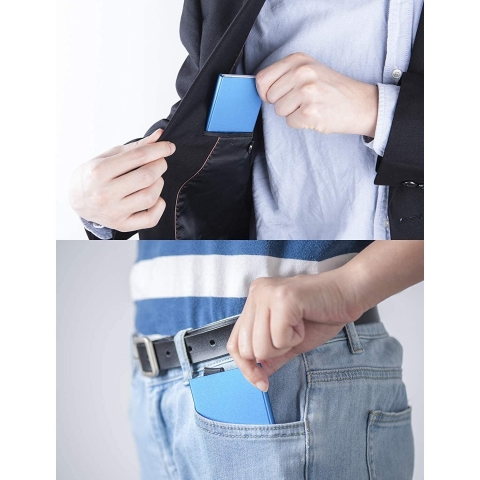 LUNGEAR RFID Engellemeli Alminyum Kartlk (Mavi)