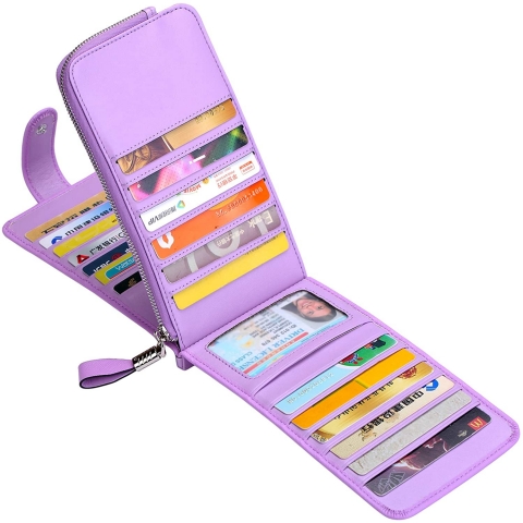 Huztencor RFID Engellemeli Deri Kad�n Kartl�k (Lila)