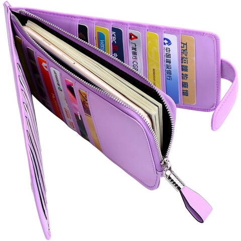 Huztencor RFID Engellemeli Deri Kad�n Kartl�k (Lila)