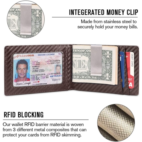 Zitahli RFID Engellemeli Erkek nce Kartlk(Kahverengi)