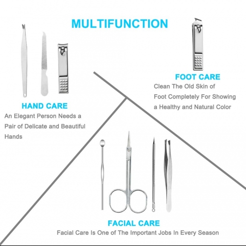AULLUA 8 Par�a Manik�r Pedik�r Seti (Siyah)