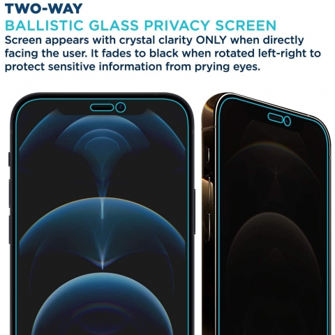 Tech Armor iPhone 12 Pro Max Privacy Balistik Cam Ekran Koruyucu