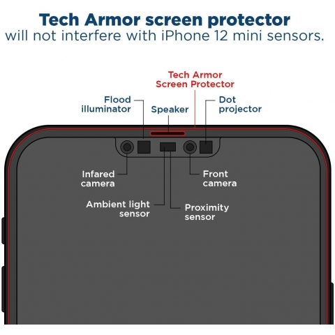 Tech Armor iPhone 12 Mini Ekran Koruyucu Film (4 Adet)