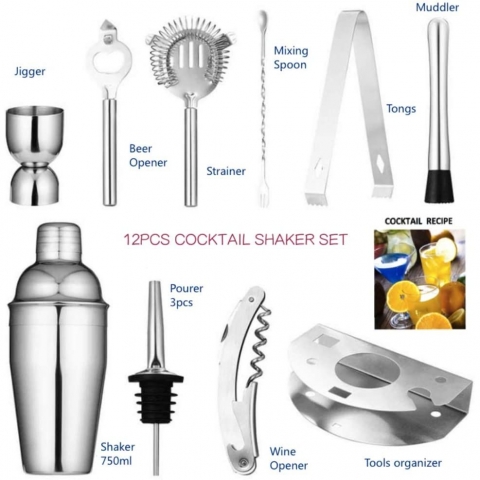 N/B 12 Para Shaker Set (Paslanmaz elik)