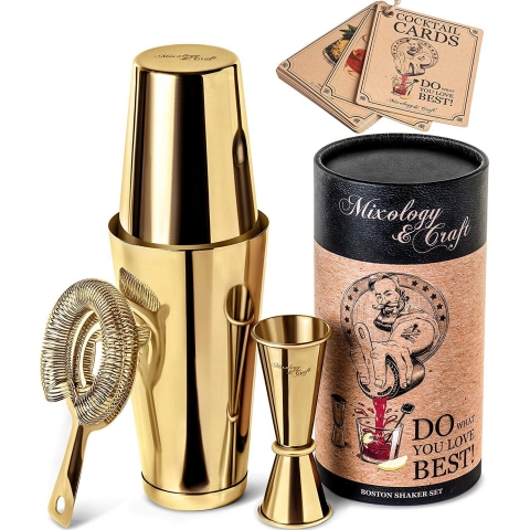 Mixology & Craft Shaker Set (Gold)