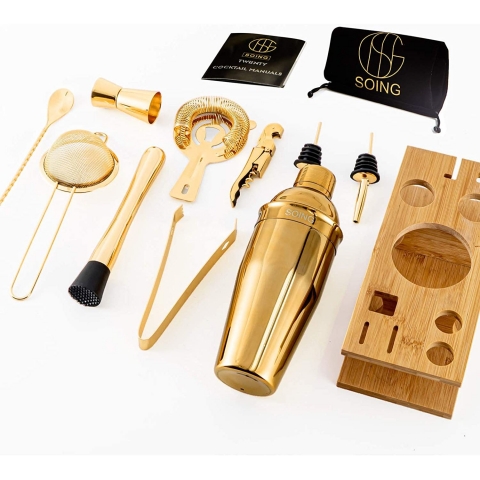 Soing Paslanmaz elik Shaker Set (11 Para)(Gold)