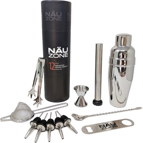 NUZone Paslanmaz elik Shaker Set (12 Para)