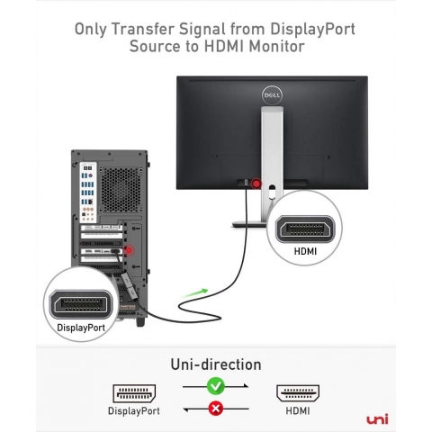 uni DisplayPort to HDMI Adaptr