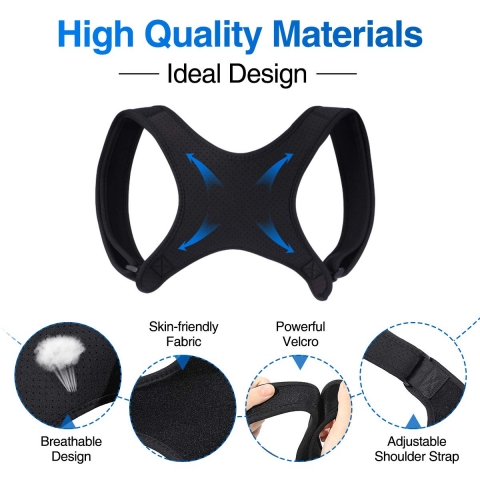 Slimerence Unisex 8.96 cm Omuz Korsesi (Siyah)