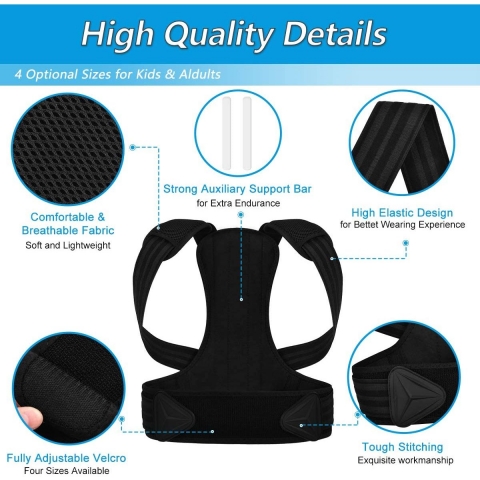 Aletege Unisex Small Beden Dik Duru� Korsesi (Siyah)