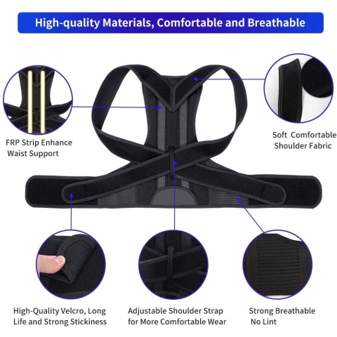 Tryou Unisex XL Beden Dik Duru Korsesi (Siyah)